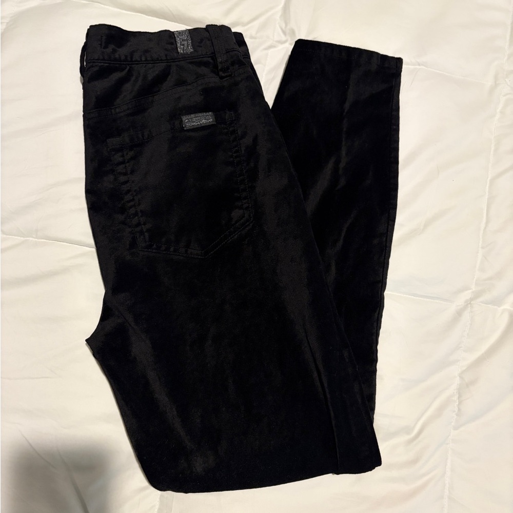 7 For All Mankind Black Velvet Pants